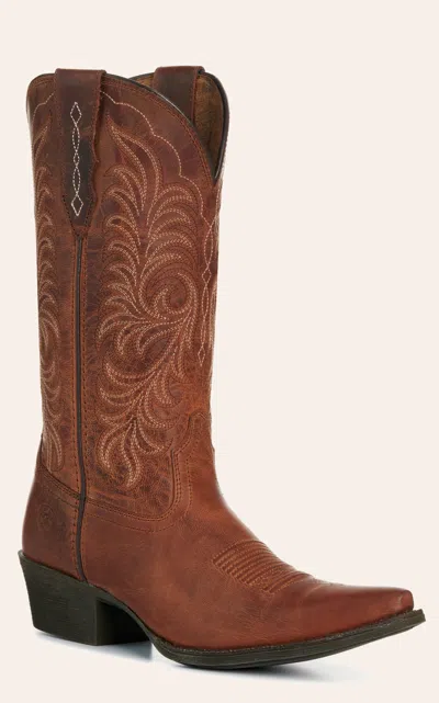 Ariat Women's Rich Oak Heritage Stretchfit Snip Toe Cowboy Boots In Brown