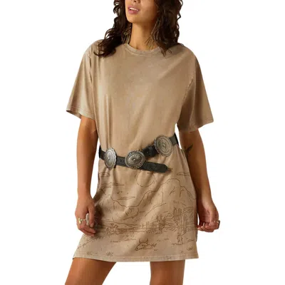 Ariat Women's Road Trip Tee Dress In Greige In Neutral