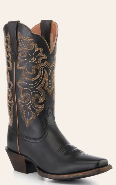 Ariat Women's Round Up Black Punchy Square Toe Cowboy Boots In Multi