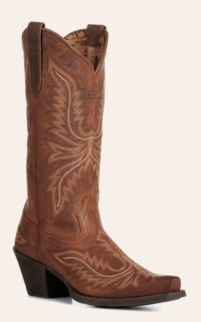 Ariat Women's Round Up Collins Rafter Tan Snip Toe Cowboy Boots In Brown