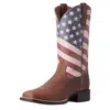 Ariat Women's Round Up Patriot Boots In Distressed Brown In Multi
