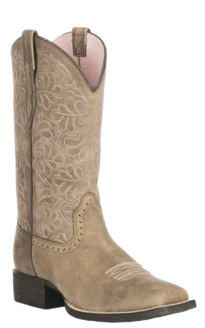Ariat Women's Round Up Remuda Brown Bomber Wide Square Toe Cowboy Boots