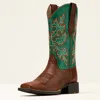 Ariat Women's Round Up Stretchfit Wide Square Toe Western Boot In Brown In Brown