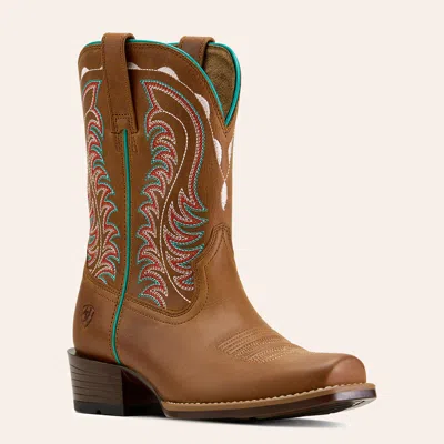 Ariat Women's Salina Treasured Tan Narrow Cutter Toe Cowboy Boots In Brown