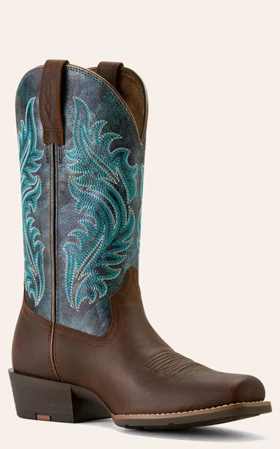 Ariat Women's Sassy Brown & Ocean Wave Round Up Narrow Square Toe Cowboy Boots