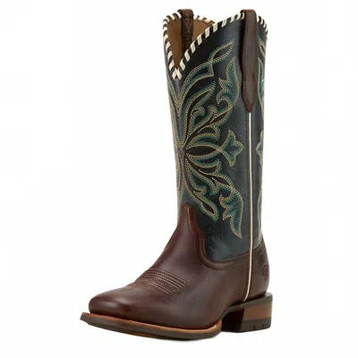Ariat Women's Showdown Western Boots In Espresso Textured Blue In Multi