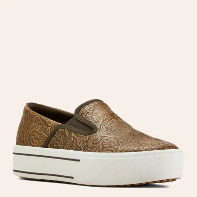 Ariat Women's Skylar Brown Floral Embossed Print Casual Shoes In Multi