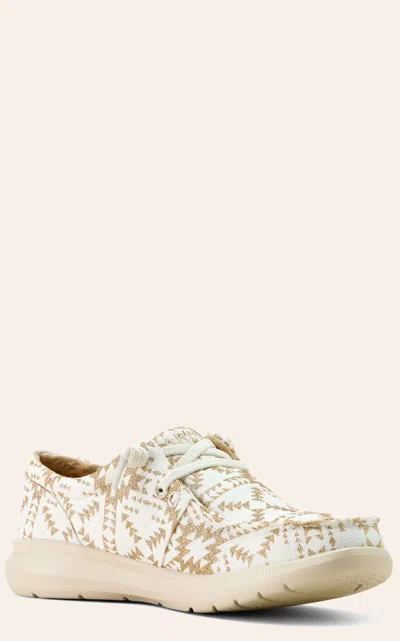 Ariat Women's Southwestern Glitter Knit Hilo Moc Toe Casual Shoes In White