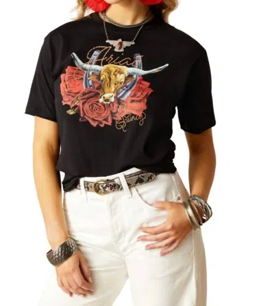 Ariat Women's Steer Rodeo Quincy Tee In Black