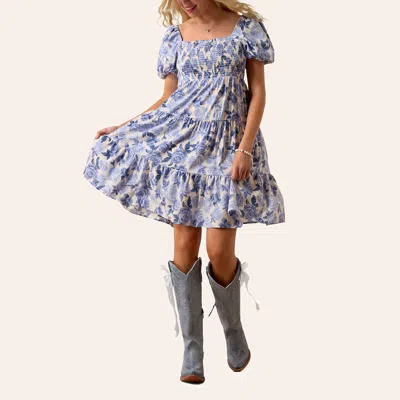 Ariat Women's Sweetie Roses Are Blue Floral Print Dress