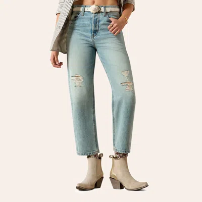 Ariat Women's Tomboy Saratoga Ultra High Rise Relaxed Straight Leg Jeans In Blue