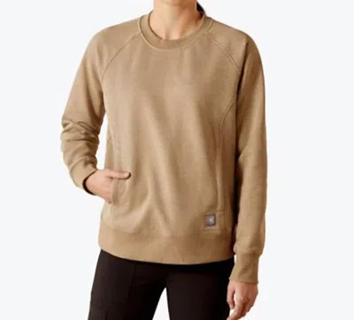 Ariat Women's Traverse Crew Sweatshirt In Oatmeal Heather In Gray