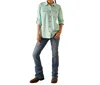 Ariat Women's Venttek Durastretch Work Shirt In Pool Blue In Blue