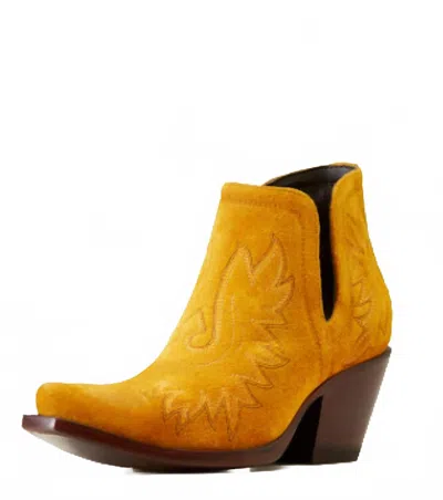 Ariat Women's Western Bootie In Gilded Suede In Yellow
