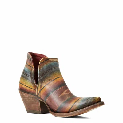 Ariat Women's Western Leather Saddle Blanket Dixon Bootie In Brown In Multi