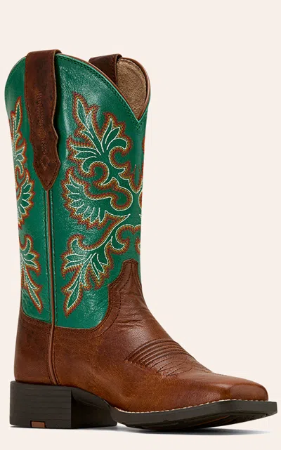 Ariat Women's Whiskey & Jade Stretchfit Wide Square Toe Cowboy Boots In Multi