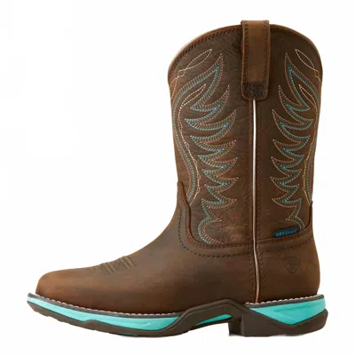 Ariat Womens Anthem H20 Waterproof Western Boot In Dark Roast Brown In Multi