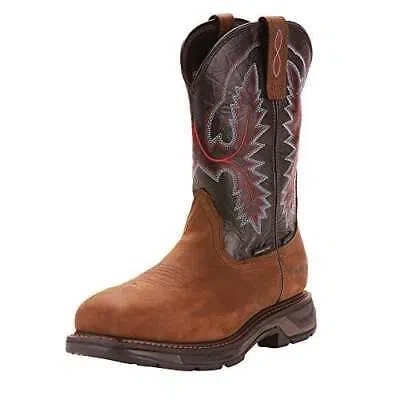Pre-owned Ariat Work 11" Workhog Xt Waterproof Carbon Toe Work Boot Brown 10024968