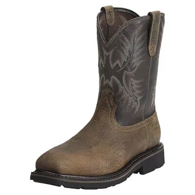 Pre-owned Ariat Work Men's 10" Sierra Steel Toe Puncture Resistant Work Boot Earth - 10012 In Earth/black Crunch