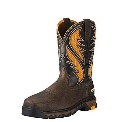 Pre-owned Ariat Work Men's 11" Intrepid Venttek Composite Toe Work Boot Cocoa Brown - 1002