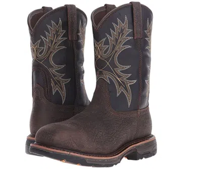 Pre-owned Ariat Workhog H2o Waterproof Composite Square Toe Work Boot 10017420 In Brown
