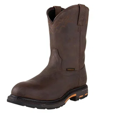 Pre-owned Ariat Workhog Men's Oily Distressed Brown Pull On Composite Toe Wp 10001200