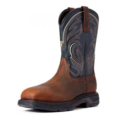 Pre-owned Ariat Workhog Xt Cottonwood Carbon Toe Work Boot Brown In Brown Oiled Rowdy