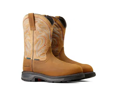 Ariat Workhog Xt Waterproof Carbon Toe Work Boots In Brown