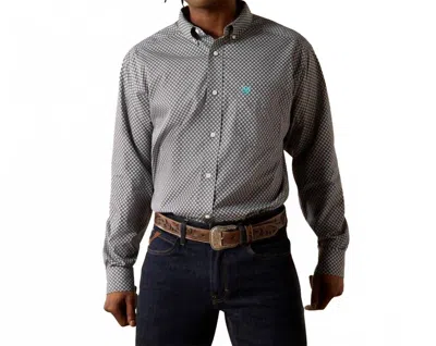 Ariat Wrinkle Free Caleb Classic Fit Shirt In Dark Grey In Gray