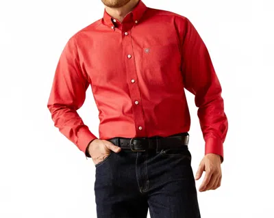 Ariat Wrinkle Free Dangelo Classic Fit Shirt In Dark Peach In Red