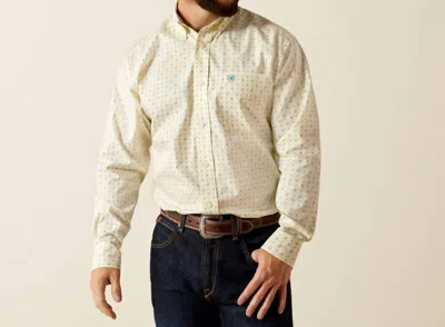Ariat Wrinkle Free Griffin Classic Fit Shirt In Cream In White