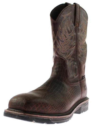 Ariat Wrkhog Wide Square Mens Leather Composite Toe Cowboy, Western Boots In Multi