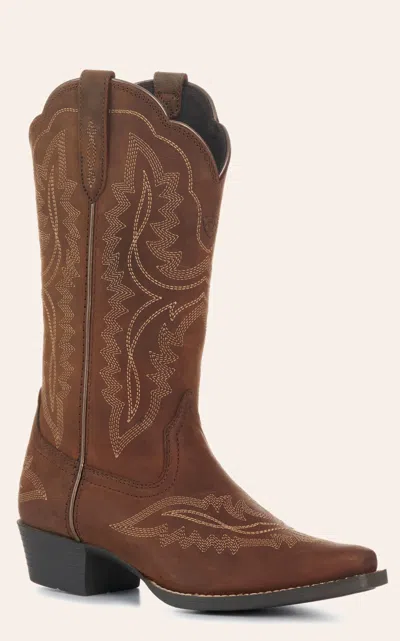 Ariat Youth Casanova Distressed Brown Snip Toe Cowboy Boots In Multi