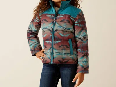 Ariat Kids' Youth Crius Jacket In Dragonfly Multicolor In Blue