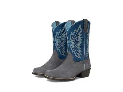 Ariat Youth Decatur Western Boot (little Kid/big Kid) Cowboy Boots Grey/blue : 2 Little Kid M, Leath In Multi