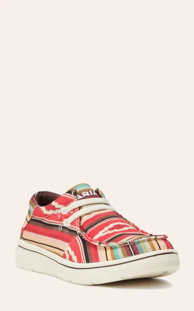 Ariat Youth Hilo Serape Print Canvas Lace Up Casual Shoes In Pink