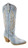 Arider Girl Women's Denim Calf Western Boot In Blue In Blue