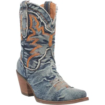 Arider Women's Denim Booties In Distressed In Multi