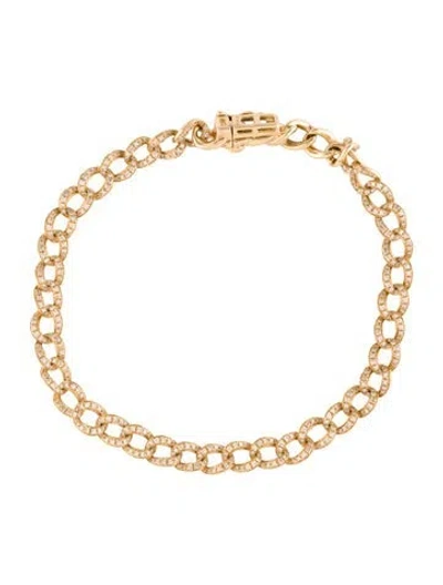 Pre-owned Ariel Gordon Jewelry 14k Diamond Chain Link Bracelet, 7" In Multi