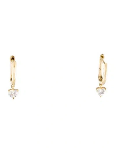 Pre-owned Ariel Gordon Jewelry 14k Diamond Teensy Heart Huggie Earrings In Multi