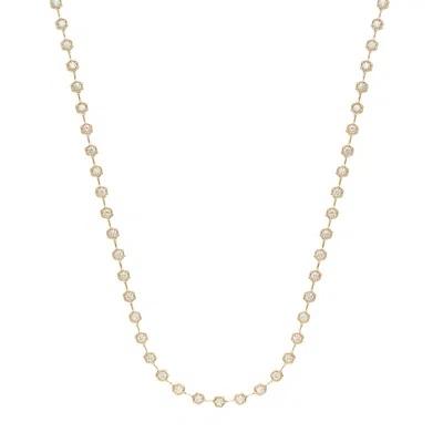 Ariel Gordon Jewelry Diamond Hex Tennis Necklace In Yellow Gold,white Diamonds