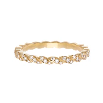 Ariel Gordon Jewelry Pavé Twine Eternity Band In Yellow Gold,white Diamonds