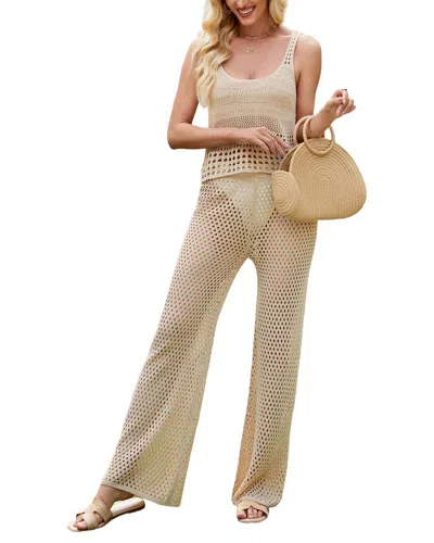 Ariel Tesoro 2pc Top & Pant Set In Neutral