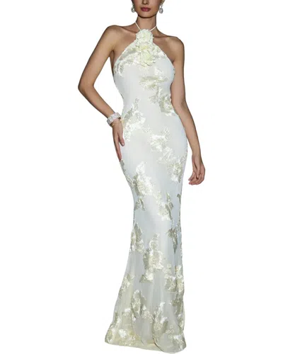 Ariel Tesoro Embellished Maxi Dress In Gray