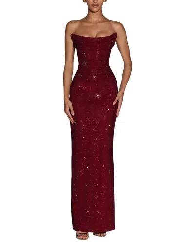 Ariel Tesoro Embellished Maxi Dress In Brown