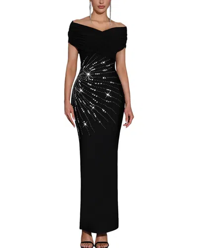 Ariel Tesoro Embellished Midi Dress In Black