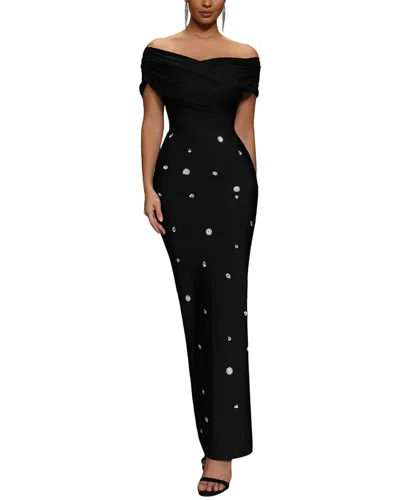 Ariel Tesoro Embellished Mini Dress In Black