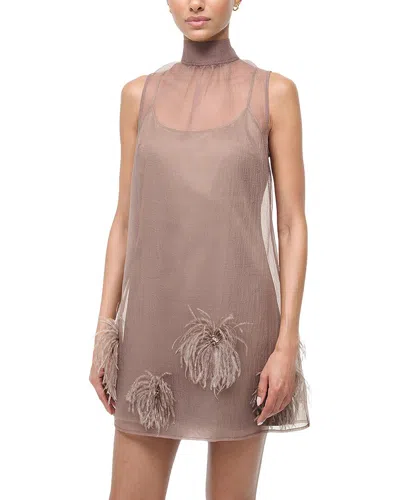 Ariel Tesoro Embellished Mini Dress In Neutral