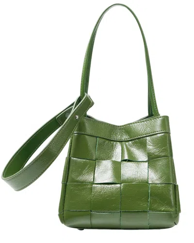 Ariel Tesoro Leather Shoulder Bag In Green