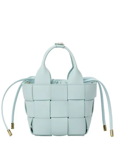Ariel Tesoro Leather Tote In Blue